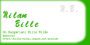 milan bille business card